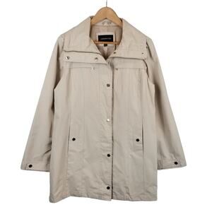 London Fog Women's Cream Rain Coat Jacket Size M Medium